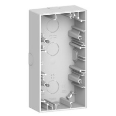 Коробка для наружного монтажа двойная, Белый лотос, пластик, D-Life Merten MEG4024-6535