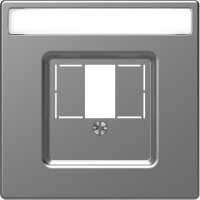 Центральна плата до TAE/Audio/USB з полем для надпису, Нержавіючая сталь, пластик, D-Life Merten MEG4250-6036