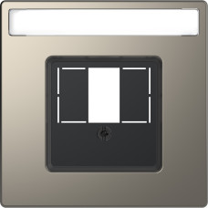 Центральная плата для TAE/Audio/USB с полем для надписи, Никель, металл, D-Life Merten MEG4250-6050