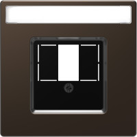 Центральная плата для TAE/Audio/USB с полем для надписи, Мокко, металл, D-Life Merten MEG4250-6052