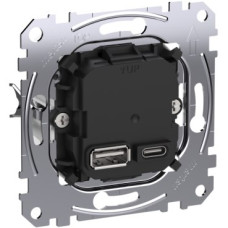 Механизм зарядного устройства USB, тип А+C, 45 Вт, Merten MEG4366-0120