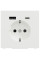 Розетка силовая 2К+З, 16А, c USB 3A, тип А+C, винт.зажим, шторки, Белый матовый, пластик, D-Life Merten MTN2367-6037