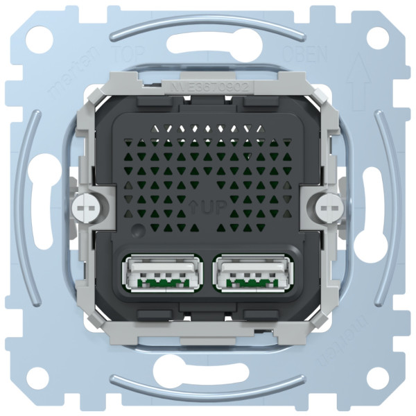 Механизм зарядного устройства USB, тип А+А, 2.4 мА, USB 2.0, Merten MTN4366-0100