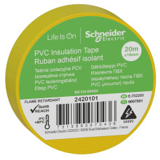 Ізоляційна стрічка, 19mm x 20m, жовта Schneider Electric 2420101