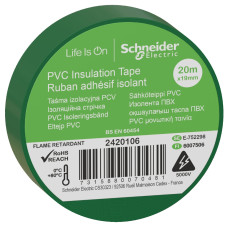 Ізоляційна стрічка, 19mm x 20m, зелена Schneider Electric 2420106
