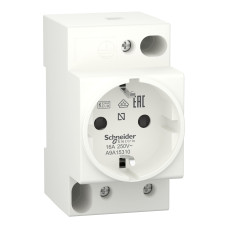Розетка на DIN-рейку, iPC, 2P+E, 16A, 250В змінного струму, нім.cтандарт, Schneider Electric A9A15310