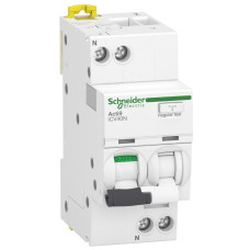 Диф. автоматичний вимикач iCV40N 1P+N, 6A, крива C, 30мA, тип A-SI, Schneider Electric A9DF3606