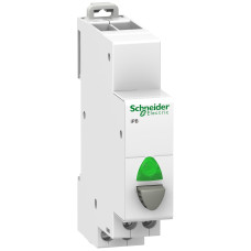 Вимикач кнопковий Acti9 iPB, 1НВ, з зеленим індикатором 110-230В Schneider Electric A9E18036