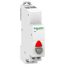 Вимикач кнопковий Acti9 iPB, 1НЗ, з червоним індикатором 12-48В Schneider Electric A9E18039