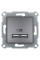 Розетка USB, 2 выхода 2.0, 5V-DC, макс 2.1A, Сталь, Asfora EPH2700262