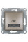 Розетка USB, 2 выхода 2.0, 5V-DC, макс 2.1A, Бронза, Asfora EPH2700269