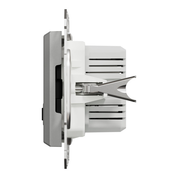 Розетка USB, 2 выхода, тип А+С 2,4А, Алюминий, Asfora EPH2700361