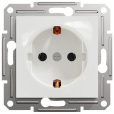 Розетка с заземлением Белая, Asfora EPH2970121