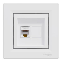 Розетка комп'ютерна, RJ45, кат.5е, UTP, Біла, Asfora EPH4300121
