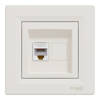 Розетка компьютерная, RJ45, кат.5е, UTP Кремовая, Asfora EPH4300123
