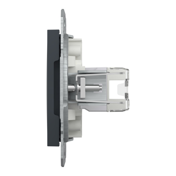Розетка компьютерная, RJ45, кат.5е, UTP Антрацит Asfora, EPH4300171