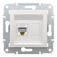 Розетка компьютерная, RJ45, кат.5е, UTP Белая, Asfora EPH4370121