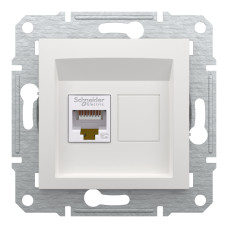 Розетка компьютерная, RJ45, кат.5е, UTP Белая, Asfora EPH4370121