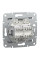 Розетка компьютерная, RJ45, кат.5е, UTP, двойная Алюминий Asfora, EPH4400161