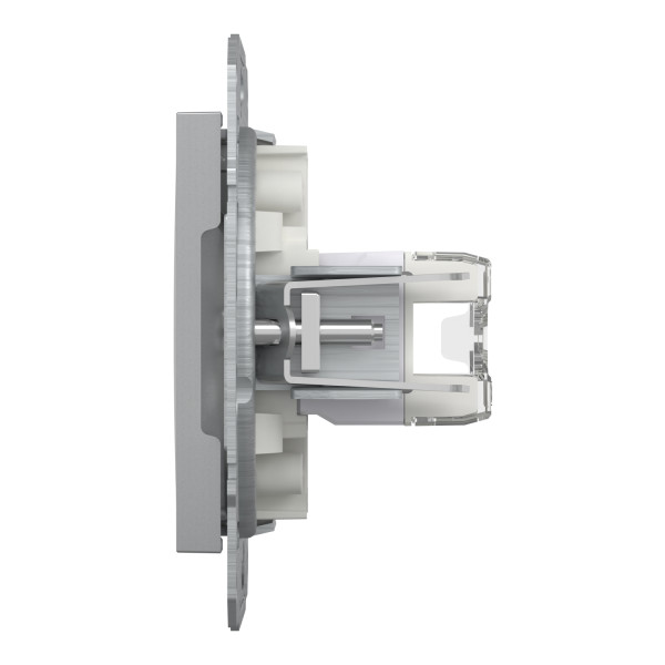 Розетка компьютерная, RJ45, кат.5е, UTP, двойная Алюминий Asfora, EPH4400161