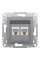 Розетка компьютерная, RJ45, кат.5е, UTP, двойная Сталь Asfora, EPH4400162