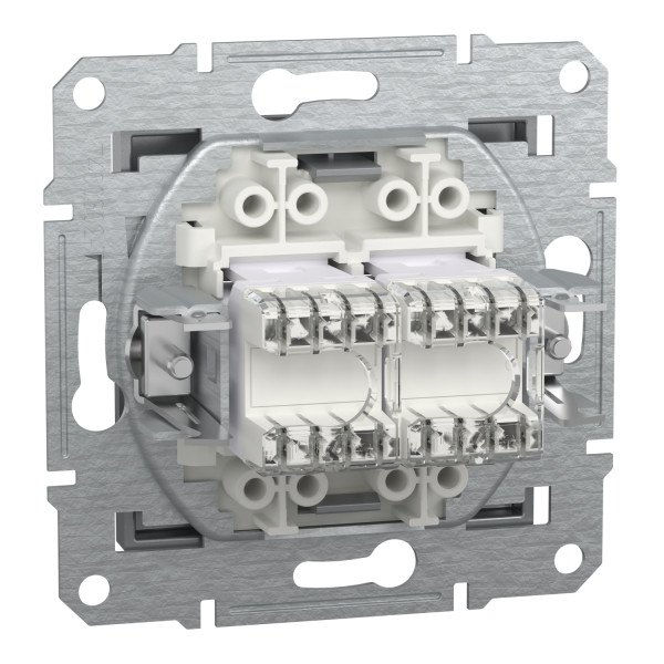 Розетка компьютерная, RJ45, кат.5е, UTP, двойная Сталь Asfora, EPH4400162