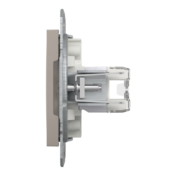 Розетка компьютерная, RJ45, кат.5е, UTP, двойная Бронза Asfora, EPH4400169