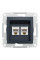 Розетка компьютерная, RJ45, кат.5е, UTP, двойная Антрацит Asfora, EPH4400171