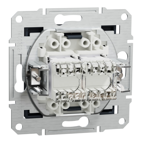 Розетка компьютерная, RJ45, кат.5е, UTP, двойная Антрацит Asfora, EPH4400171