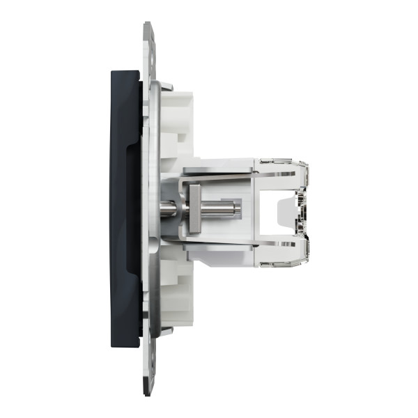 Розетка компьютерная, RJ45, кат.5е, UTP, двойная Антрацит Asfora, EPH4400171