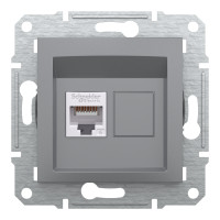 Розетка компьютерная, RJ45, кат.6, UTP Сталь Asfora, EPH4700162