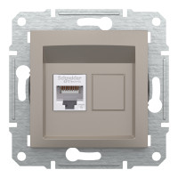 Розетка компьютерная, RJ45, кат.6, UTP Бронза Asfora, EPH4700169