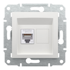 Розетка компьютерная, RJ45, кат.6, UTP Белая, Asfora EPH4770121