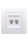 Розетка компьютерная, RJ45, кат.6, UTP, двойная Белая, Asfora EPH4800121
