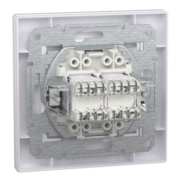 Розетка компьютерная, RJ45, кат.6, UTP, двойная Белая, Asfora EPH4800121