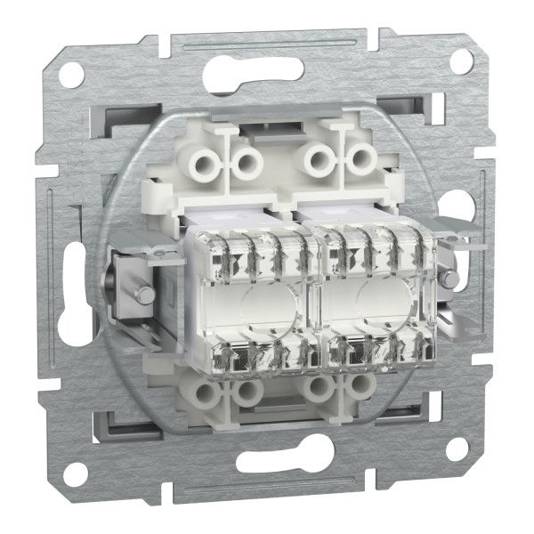 Розетка компьютерная, RJ45, кат.6, UTP, двойная Алюминий Asfora, EPH4800161