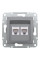 Розетка компьютерная, RJ45, кат.6, UTP, двойная Сталь Asfora, EPH4800162