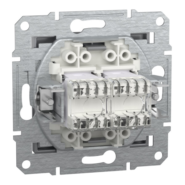Розетка компьютерная, RJ45, кат.6, UTP, двойная Сталь Asfora, EPH4800162
