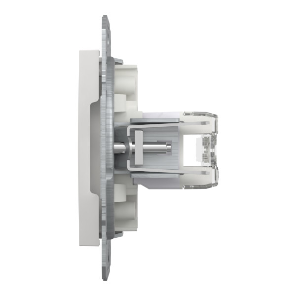 Розетка компьютерная, RJ45, кат.6, UTP, двойная Белая, Asfora EPH4870121