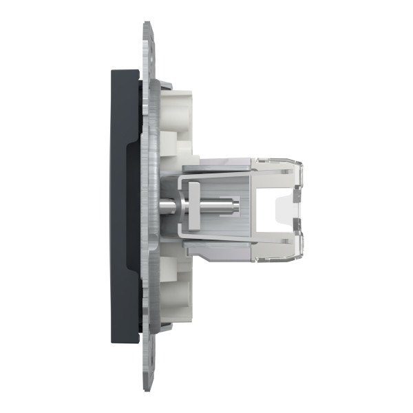 Розетка компьютерная, RJ45, кат.5е, STP Антрацит Asfora, EPH5000171