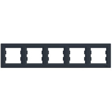 Рамка 5-постова, горизонтальна, Антрацит, Asfora, EPH5800571
