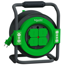 Удлинитель на 4 розетки, кабель 40 метров, зеленый, Schneider Electric IMT33158