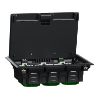 Напольный лючок для розеток, 6 модулей, пластик, серый, 70x200x275, Schneider Electric INS52122