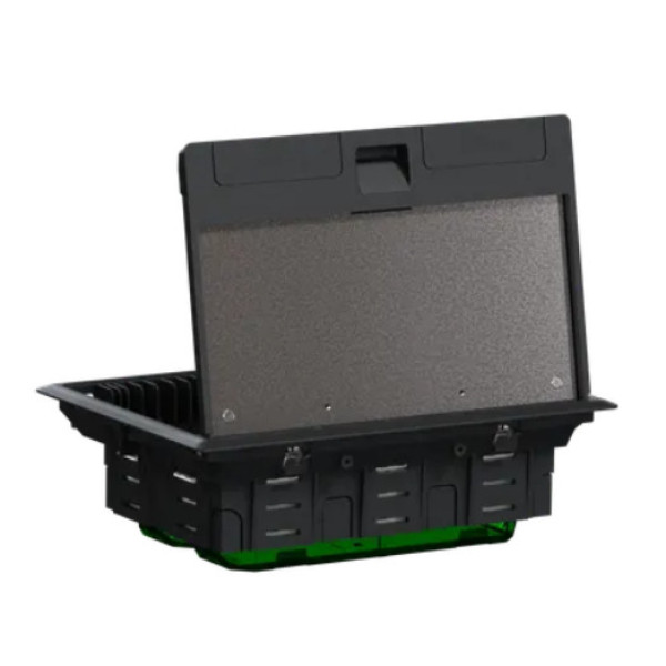 Напольный лючок для розеток, 8 модулей, пластик, серый, 70x200x275, Schneider Electric INS52124