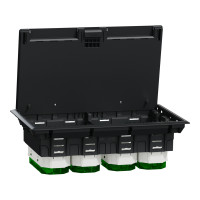 Підлоговий люк для розеток, 12 модулів, пластик, сірий, 70x224x345, Schneider Electric INS52126