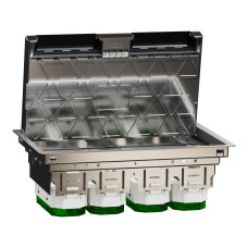 Напольный лючок для розеток, 12 модулей, металл, серый, 70x224x345, Schneider Electric INS52127