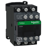 ЖД КОНТАКТОР TESYS LC1D 3P 18А=110В НИЗК, Schneider Electric LC1D186FLS207