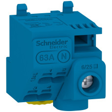 Клемний блок N, 5 виходів, 1x25 мм? + 4x4 мм? Schneider Electric LGYT1N05