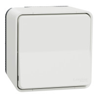 Вимикач кнопковий 1-клавішний Mureva Styl, IP55,Білий, Schneider Electric MUR39026