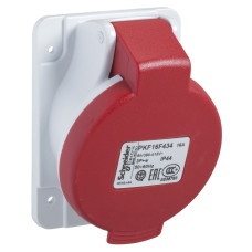 Розетка панельна кутова, гвинтова, 16А, 3P+N+E, IP44, 380-415В, Schneider Electric PKF16F435